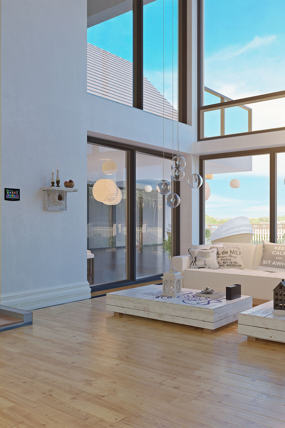 modern house interior design. 3d rendering project